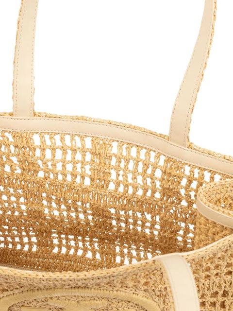 Tory Burch small Ella crochet tote bag - Neutrals