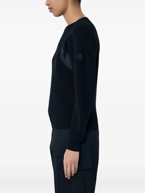 Moncler ribbed contrast-panel sweater - Black - zdjęcie produktu nr 2