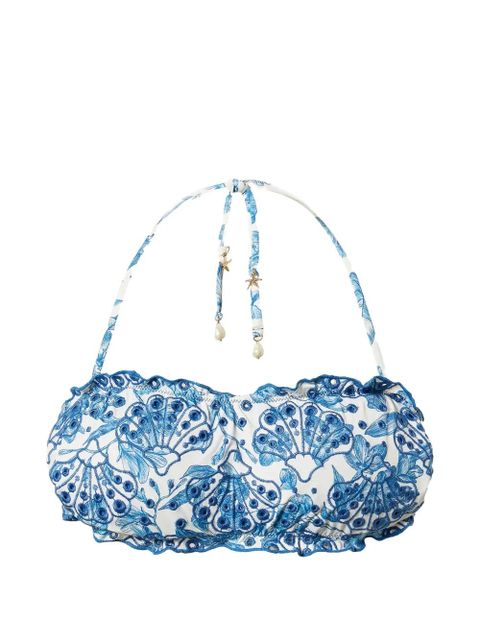 TWINSET ruffled floral bikini top - White - zdjęcie produktu nr 1