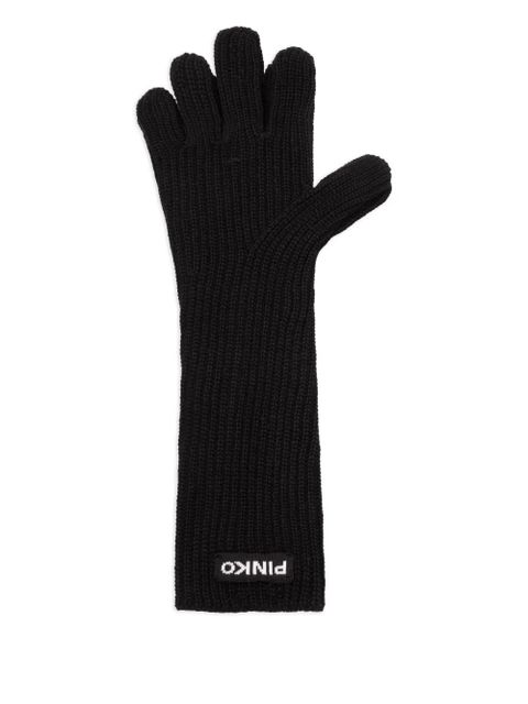 PINKO ribbed-knit gloves - Black - zdjęcie produktu nr 1