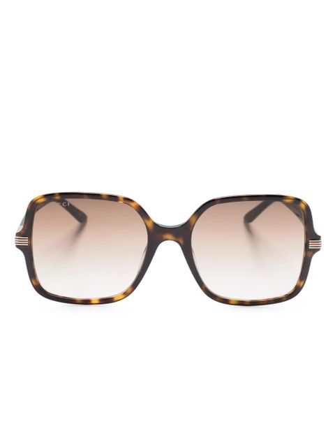 Gucci Eyewear tortoiseshell oversize-frame sunglasses - Brown - zdjęcie produktu nr 1