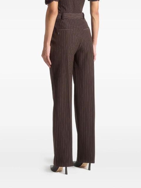 Manière De Voir Julie pinstripe twin-pleat tailored trousers - Brown