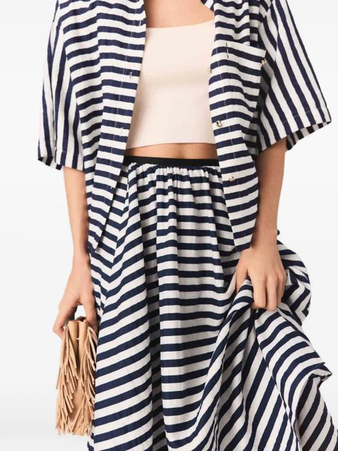 Maje striped A-line skirt - Blue