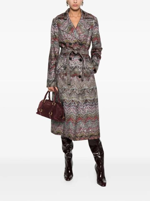 Missoni Multicolor viscose blend trench coat - Grey