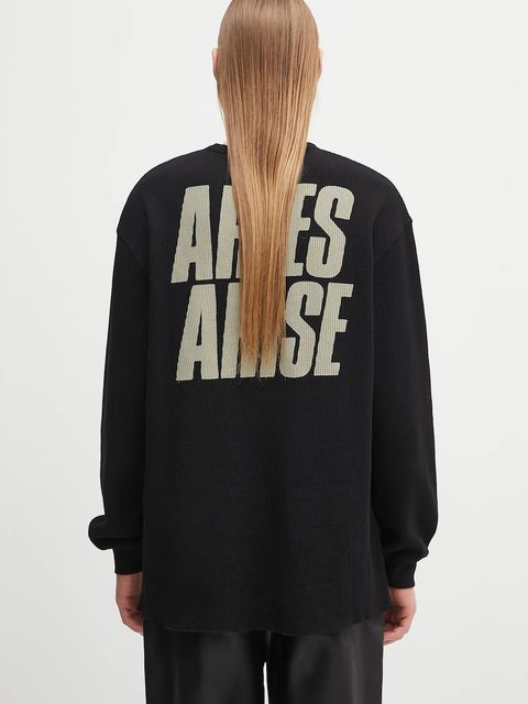 Aries bluza bawełniana Peace Press Gothic Waffle LS Tee