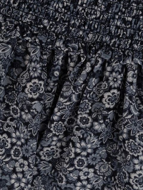 Michael Kors ruffled floral-pattern skirt - Blue