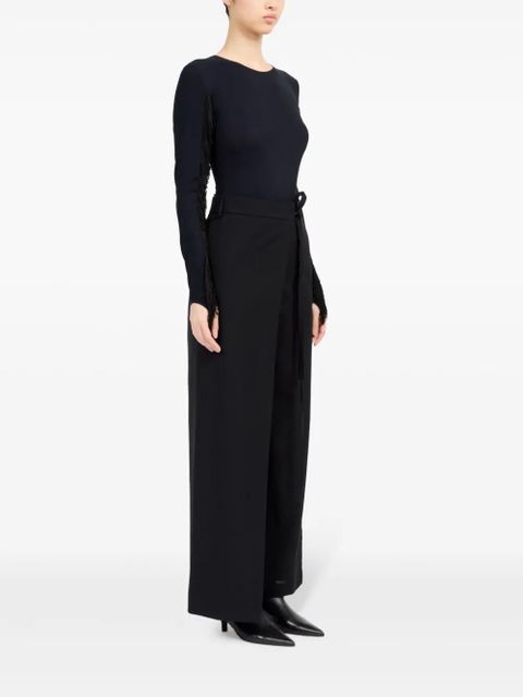 MM6 Maison Margiela single-stitch logo flared trousers - Black