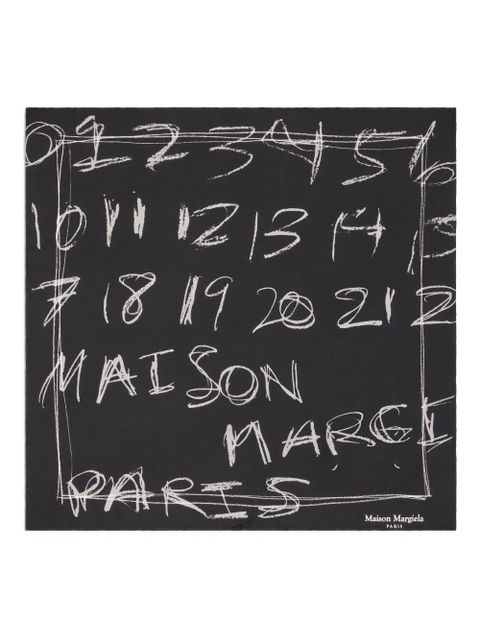 Maison Margiela numbers-print neckerchief - Black - zdjęcie produktu nr 1