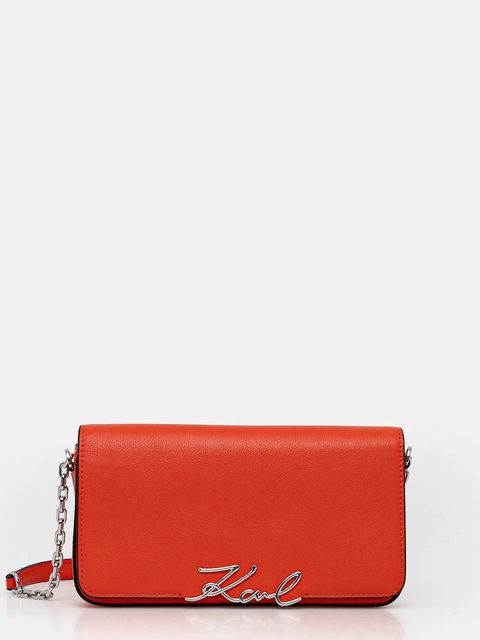 Karl Lagerfeld torebka skórzana K/SIGNATURE kolor pomarańczowy B1W32037 - zdjęcie produktu nr 1