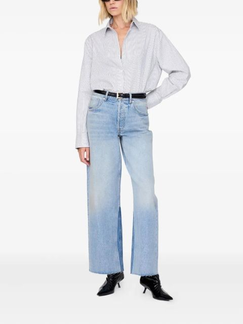 ANINE BING Essie striped cotton shirt - White