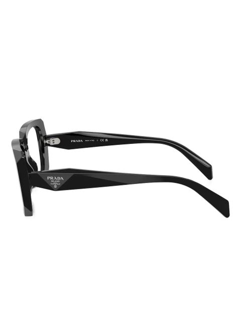 Prada Eyewear geometric-frame glasses - Black