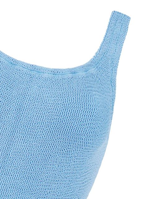 Hunza G Square Neck seersucker swimsuit - Blue