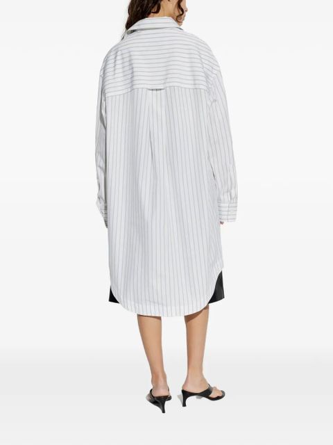 AMI Paris striped cotton shirt dress - White