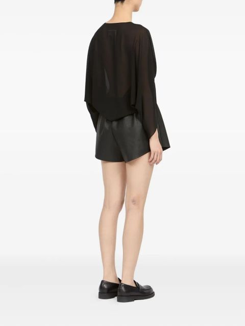 MM6 Maison Margiela twisted-front long-sleeve blouse - Black