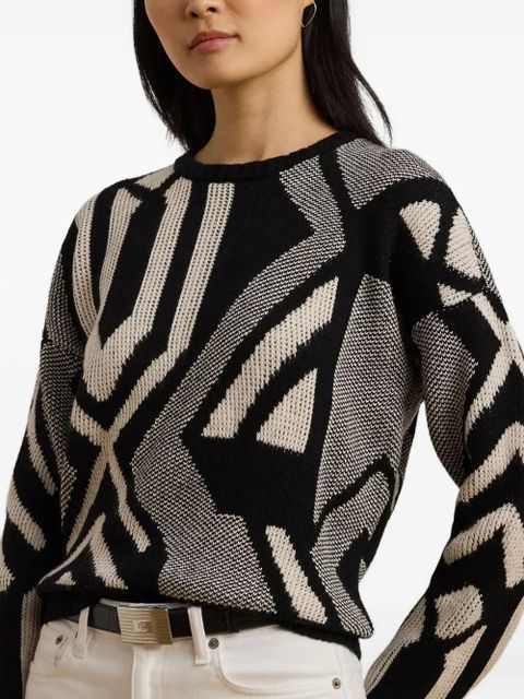 Lauren Ralph Lauren geometric-pattern sweater - Black
