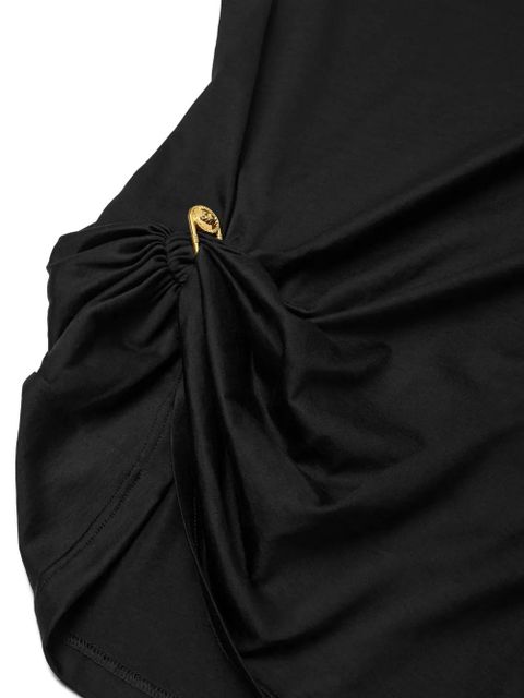 Versace safety-pin draped T-shirt - Black
