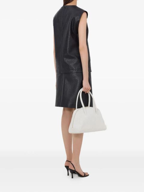 LouLou de Saison Fiza ostrich-effect leather top - Black