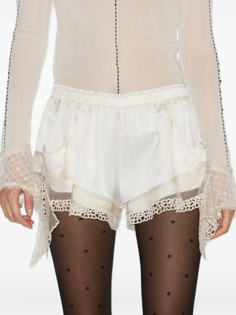 ISABEL MARANT Ildana lace-trimmed shorts - Neutrals