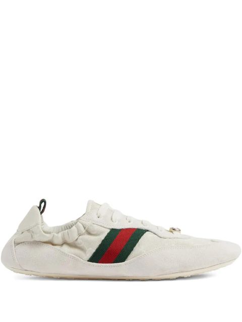 Gucci striped suede sneakers - Neutrals - zdjęcie produktu nr 1