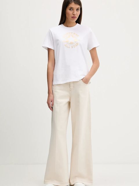 Converse t-shirt bawełniany damski kolor biały CVW5T845