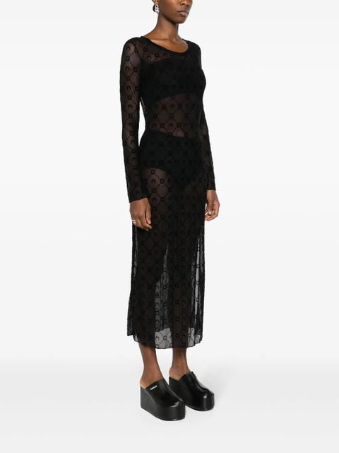 Marine Serre Moonogram mesh dress - Black