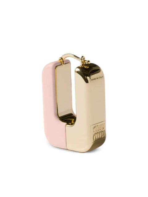 Miu Miu enamel-detail logo-lettering earrings - Gold
