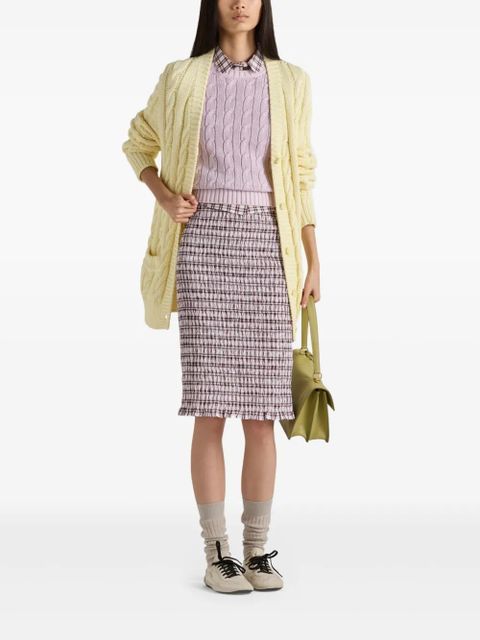 Prada checked cotton midi skirt - Pink - zdjęcie produktu nr 2