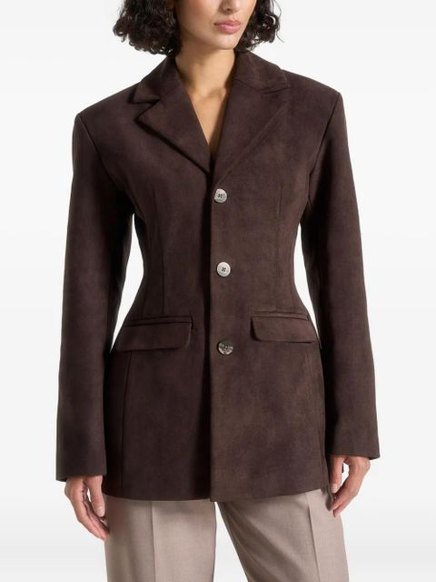 Manière De Voir Claire suede-leather blazer - Brown - zdjęcie produktu nr 1
