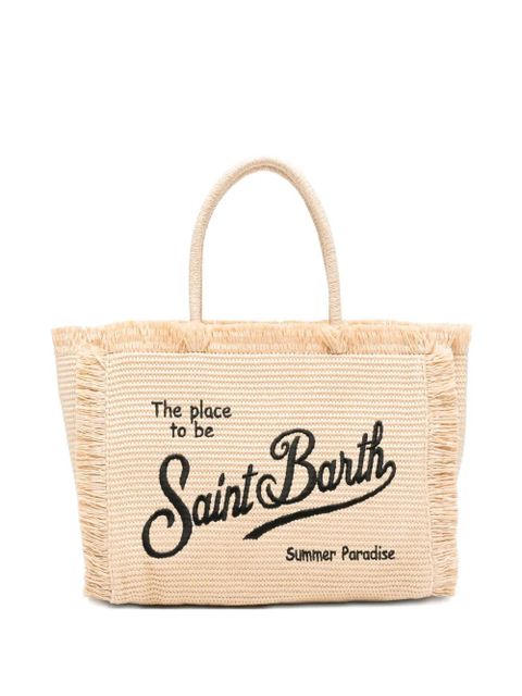 MC2 Saint Barth Vanity fringed embroidered beach bag - Neutrals - zdjęcie produktu nr 1