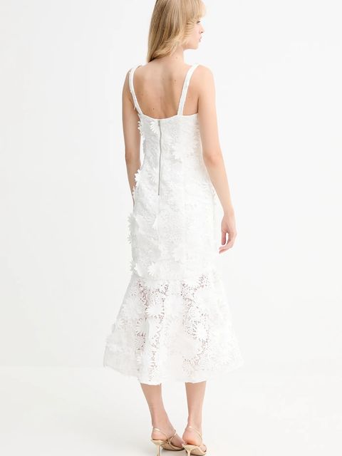 Bardot sukienka kolor biały midi rozkloszowana 60000DB - zdjęcie produktu nr 2