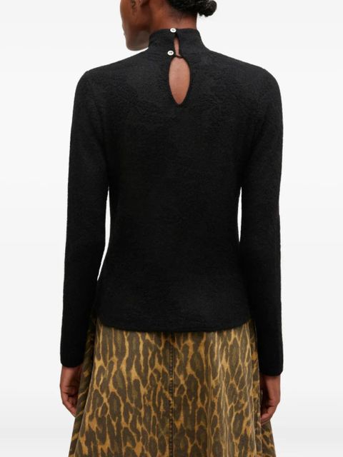 GANNI high-neck buttoned sweater - Black