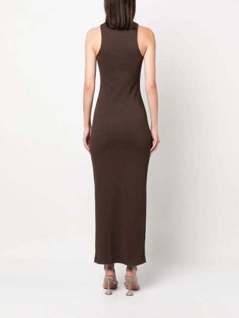 Blumarine rhinestone-logo midi dress - Brown - zdjęcie produktu nr 2