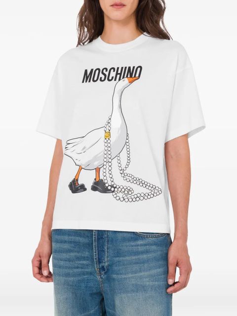 Moschino goose-graphic T-shirt - White