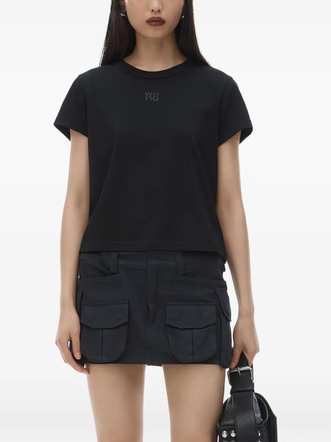 Alexander Wang puff logo shrunken tee in cotton jersey - Black