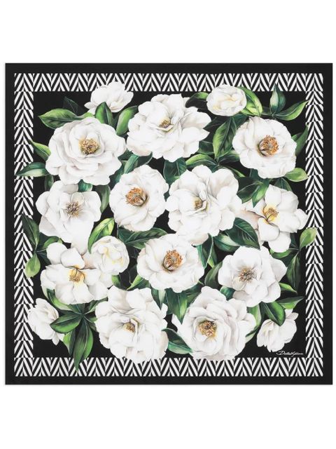 Dolce & Gabbana floral-print scarf - White - zdjęcie produktu nr 1