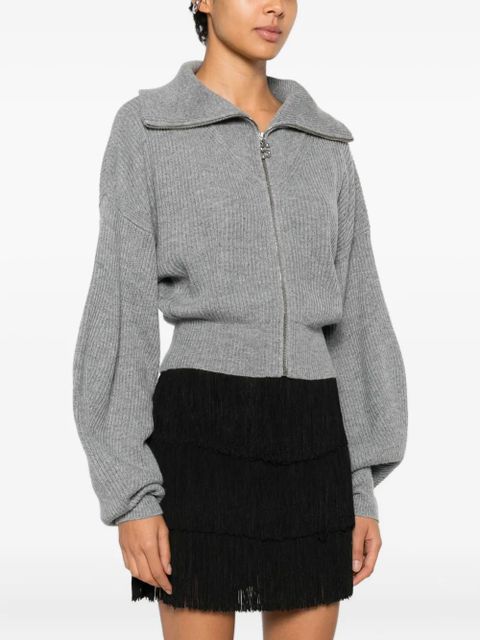 Sportmax ribbed zip-up cardigan - Grey