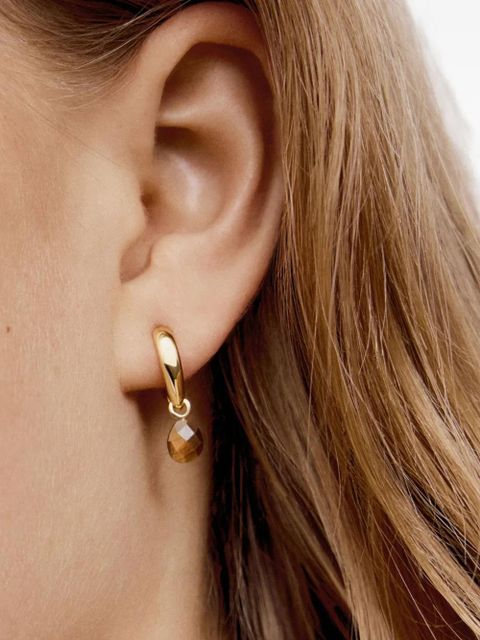 Monica Vinader tiger-eye drop huggie earrings - Gold - zdjęcie produktu nr 2