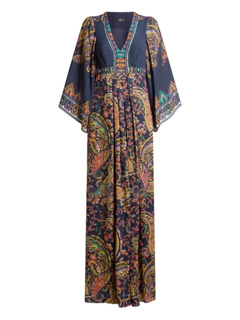 ETRO V-neck paisley-print dress - Blue - zdjęcie produktu nr 1
