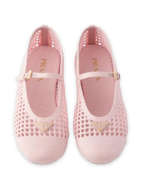 Prada crochet ballet flats - Pink