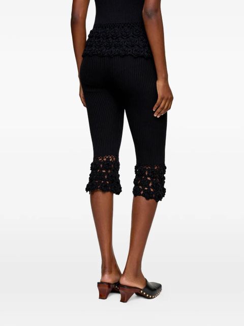 GANNI floral ribbed trousers - Black