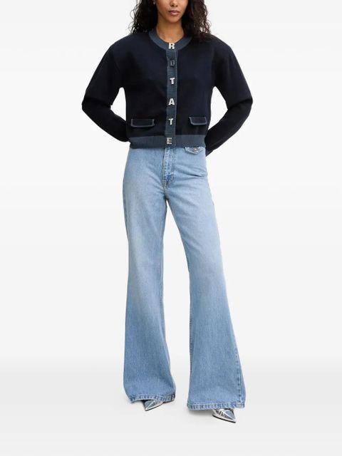 ROTATE BIRGER CHRISTENSEN letter-embellishment cardigan - Blue - zdjęcie produktu nr 2