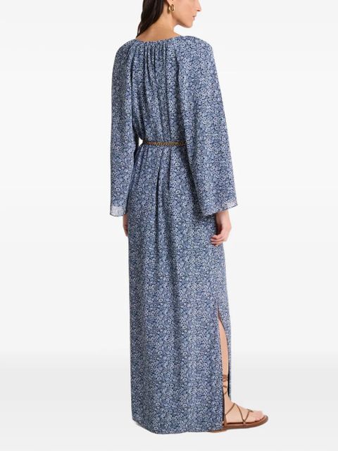 Michael Kors floral-print v-neck kaftan - Blue - zdjęcie produktu nr 2