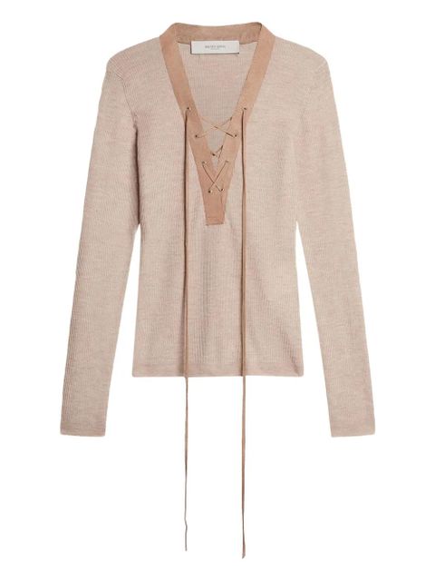Golden Goose ribbed-knit long-sleeve top - Neutrals - zdjęcie produktu nr 1