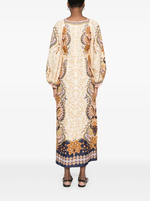 FARM Rio floral-print midi dress - Neutrals