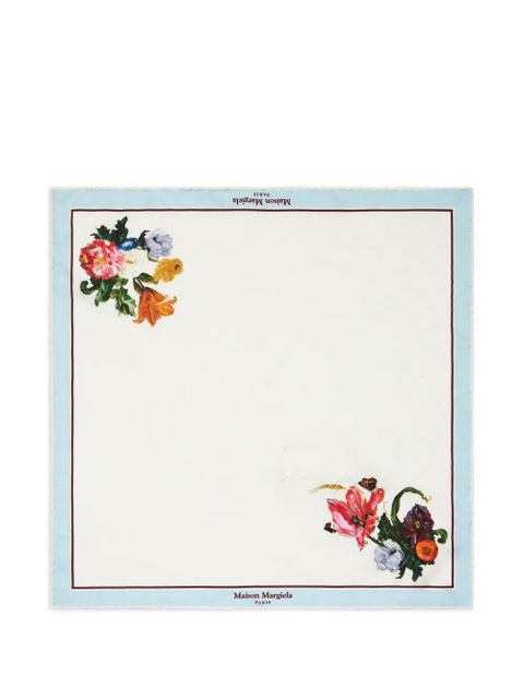Maison Margiela floral silk scarf - White - zdjęcie produktu nr 1