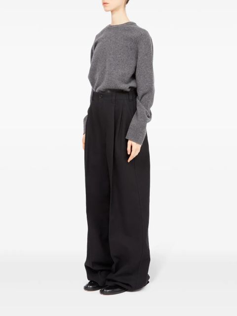 Maison Margiela high-waisted pleated wide-leg trousers - Black