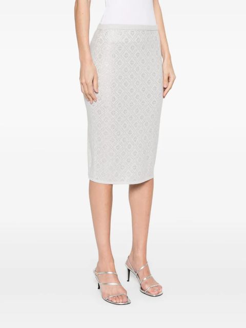 Casablanca crystal-monogram skirt - Grey