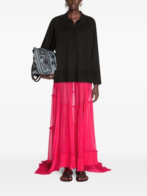 DRIES VAN NOTEN buttoned polo top - Black - zdjęcie produktu nr 2