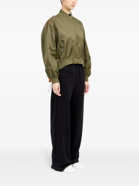 MM6 Maison Margiela logo-print zip-up jacket - Green - zdjęcie produktu nr 2