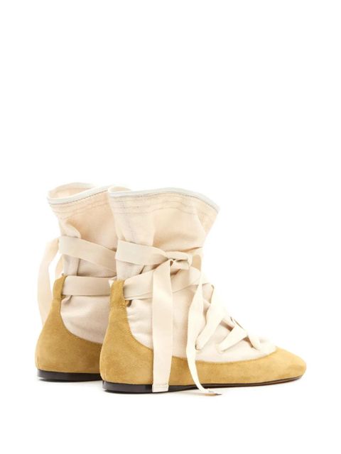 ISABEL MARANT Letiz ankle-tie leather boots - Neutrals